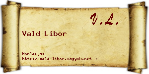 Vald Libor névjegykártya